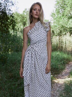 Delphine New York Charlotte Polka Dot Dress Ivory Noir 10